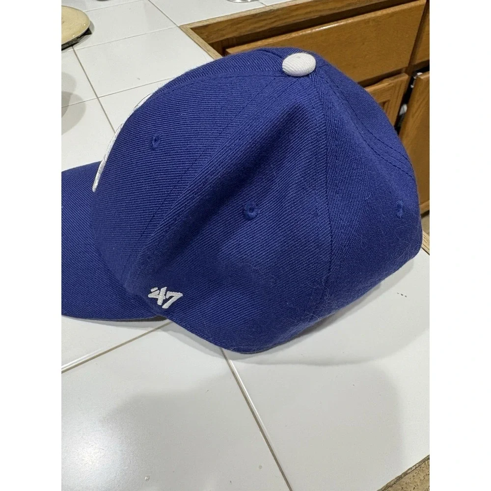 LA Dodgers `47 Brand Hat Cap Adjustable Strap Blue/White MLB‎ EUC